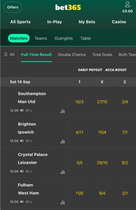 bet365 decimal odds